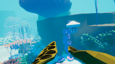 Envisioning corals - screenshot del gioco. Ecosistema in salute.png